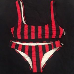 Solid & Striped 2 Piece Bikini Set